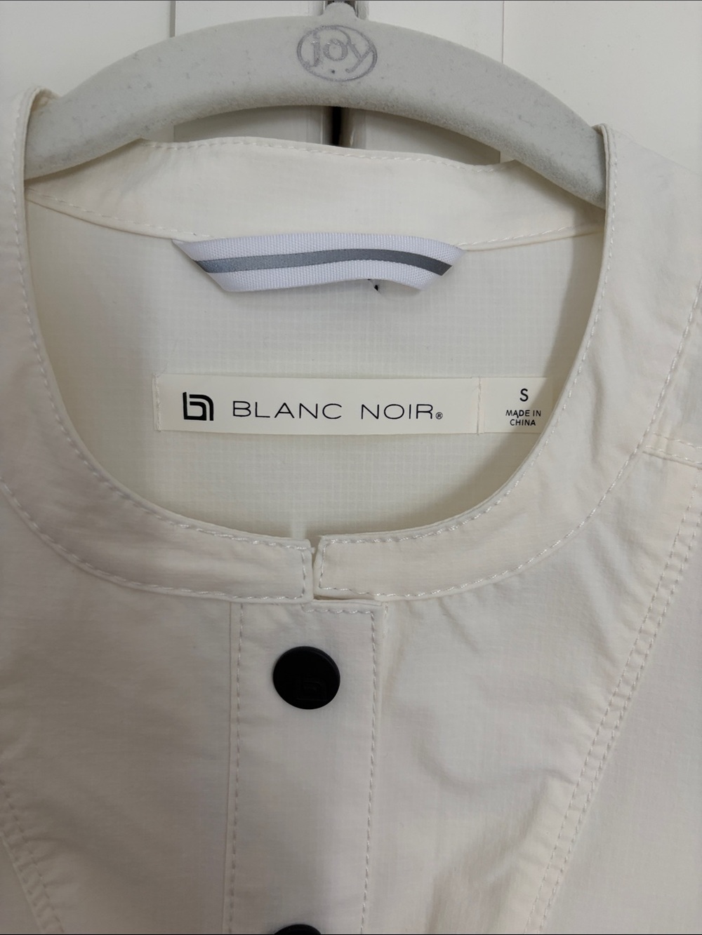blanc noir Cream Sleeveless Utility Romper Dress with Black snap buttons - Picture 2 of 5